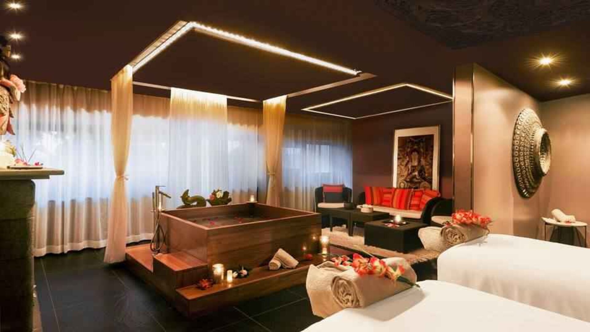 Relaxing spa area at the Hilton Evian-les-Bains.