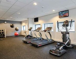Fully equipped fitness center at the Hampton by Hilton Amsterdam Arena Boulevard.