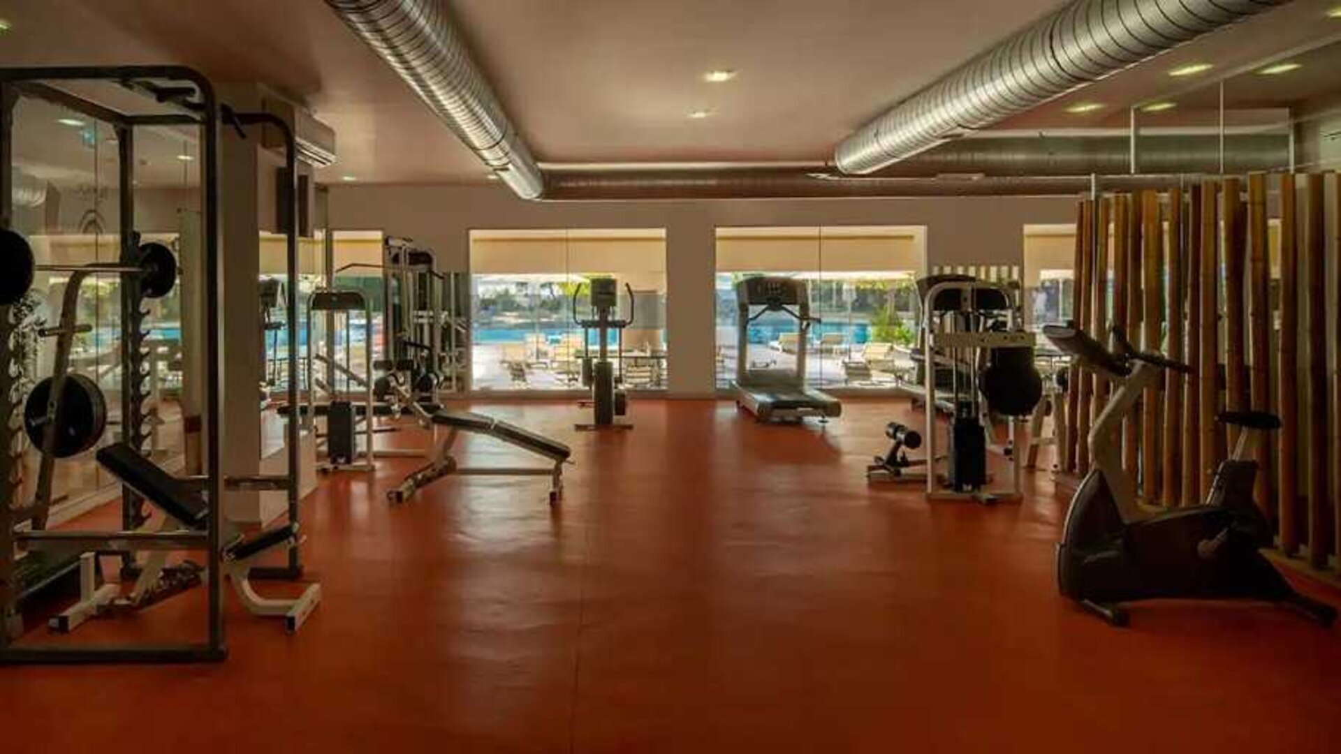well equipped fitness center at DoubleTree by Hilton Bodrum Isil Club Resort.