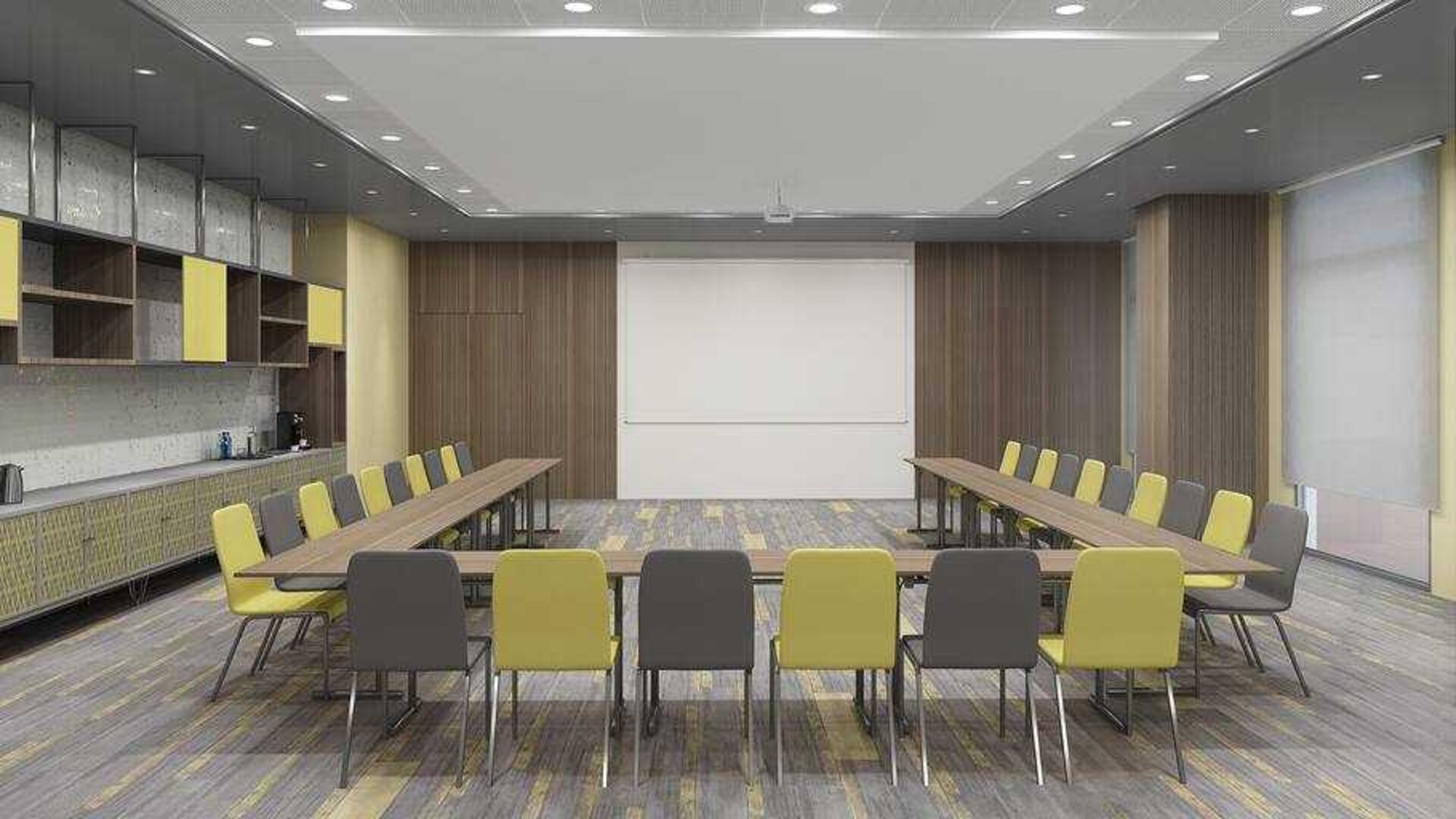 Meeting room with u shape table at the Hilton Garden inn Casablanca Sud.