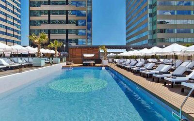 Outdoor pool at Hilton Diagonal Mar Barcelona.