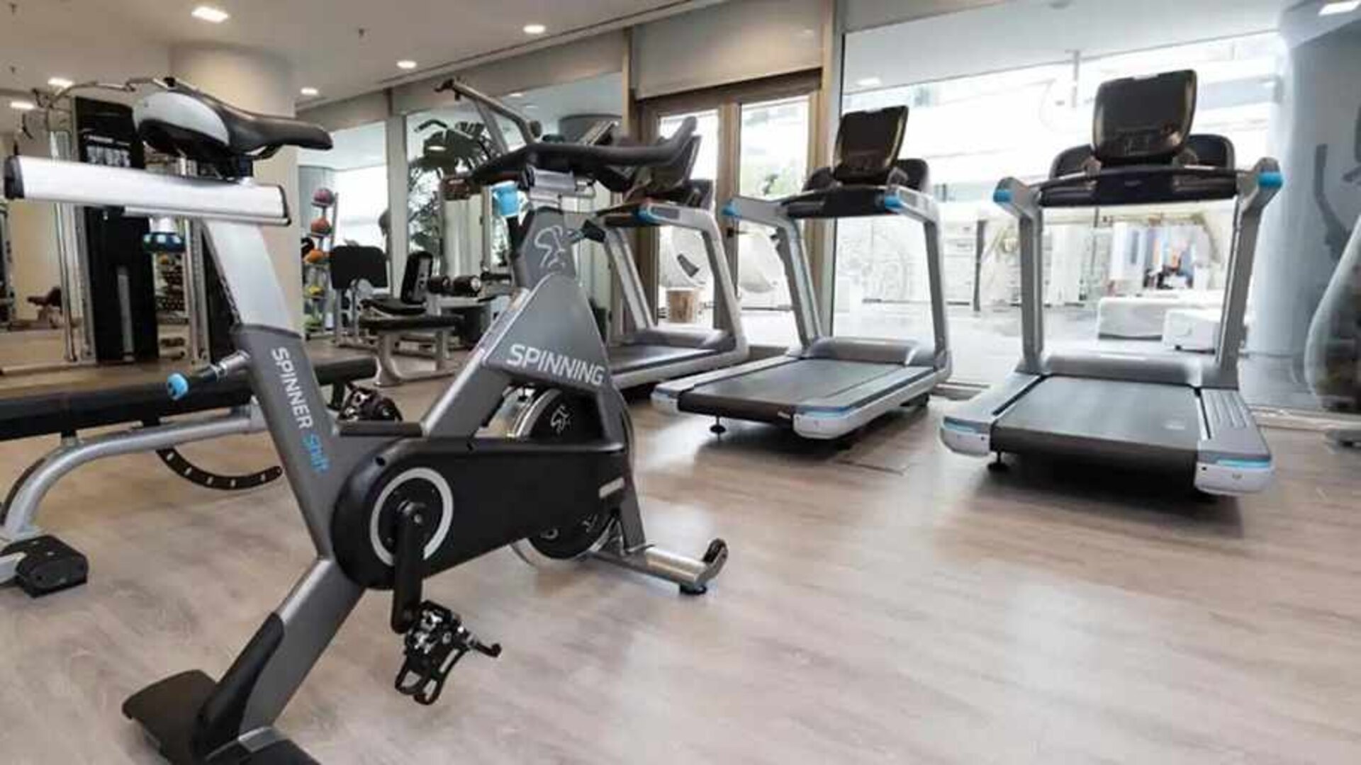 Gym at Hilton Diagonal Mar Barcelona.
