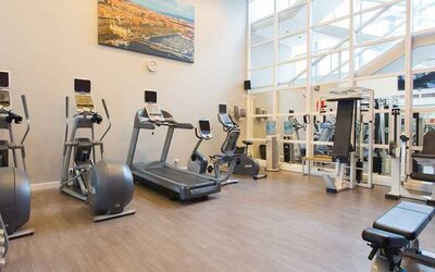 well equipped fitness center at Hilton Barcelona.
