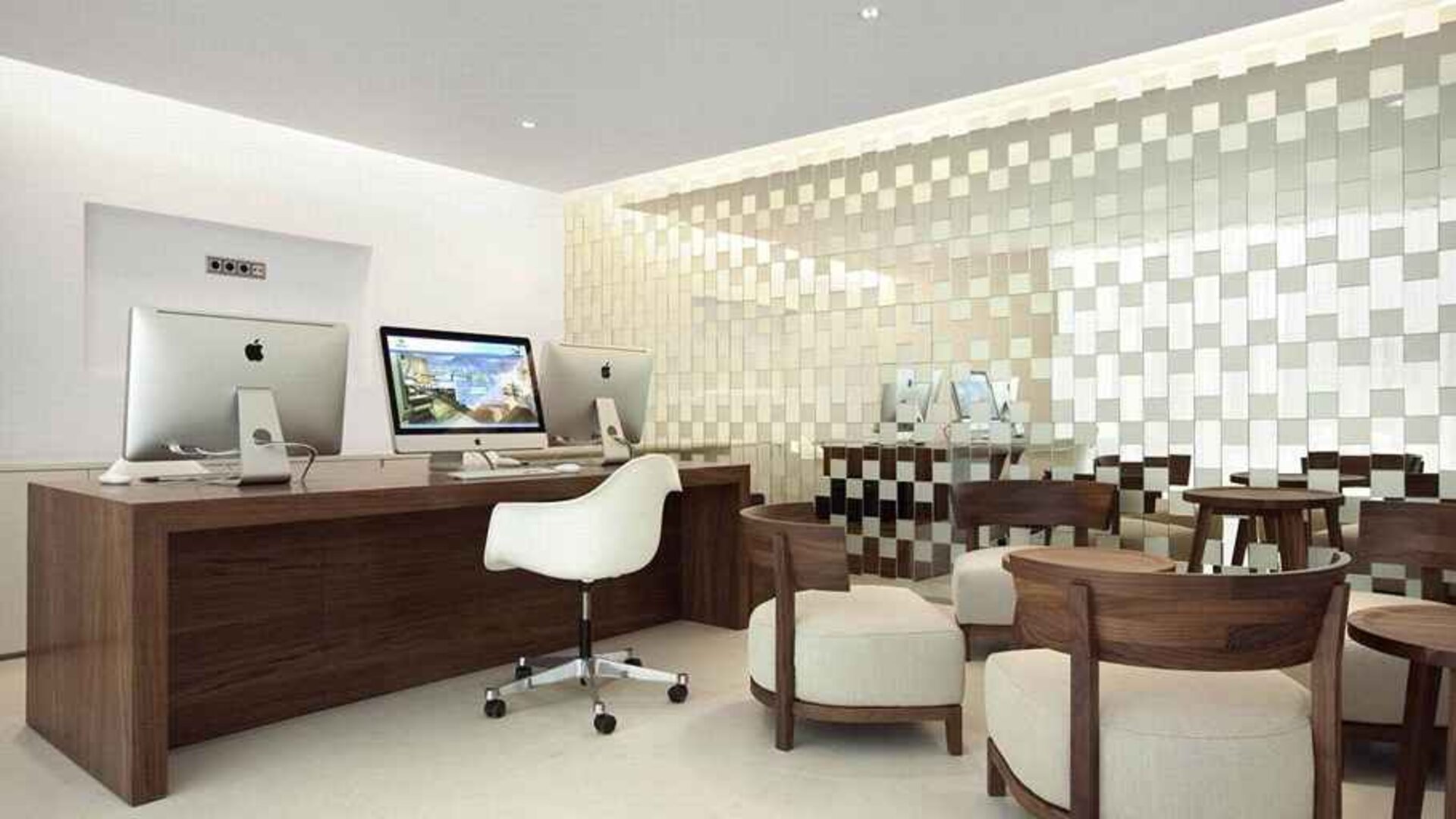 dedicated work space ideal for working remotely including PC, internet, business desk and printer at Hilton Barcelona.