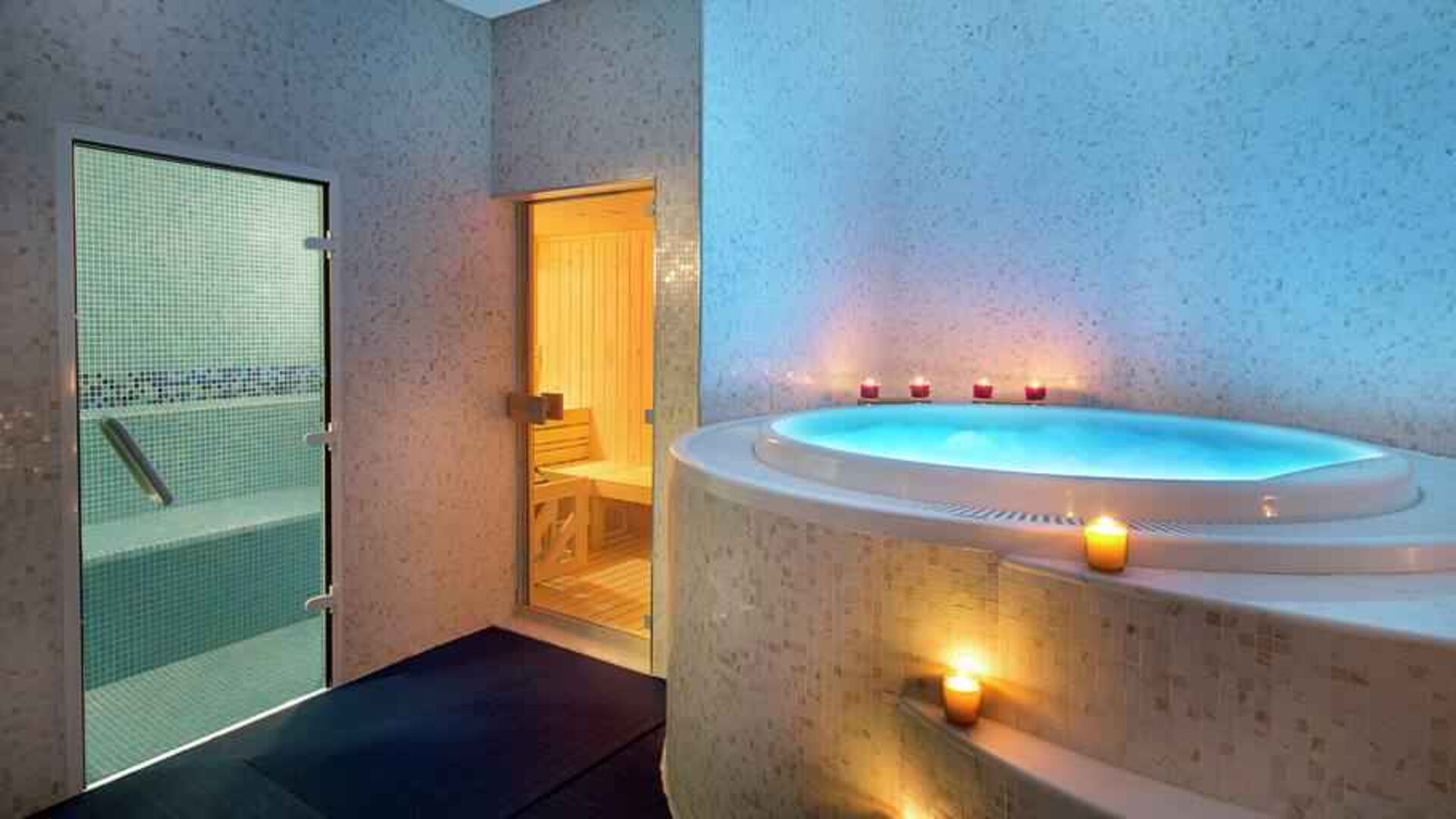 Relaxing spa area with jacuzzi at the DoubleTree by Hilton Doha - Old Town.