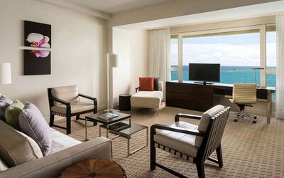 Comfortable living room at the Caribe Hilton.