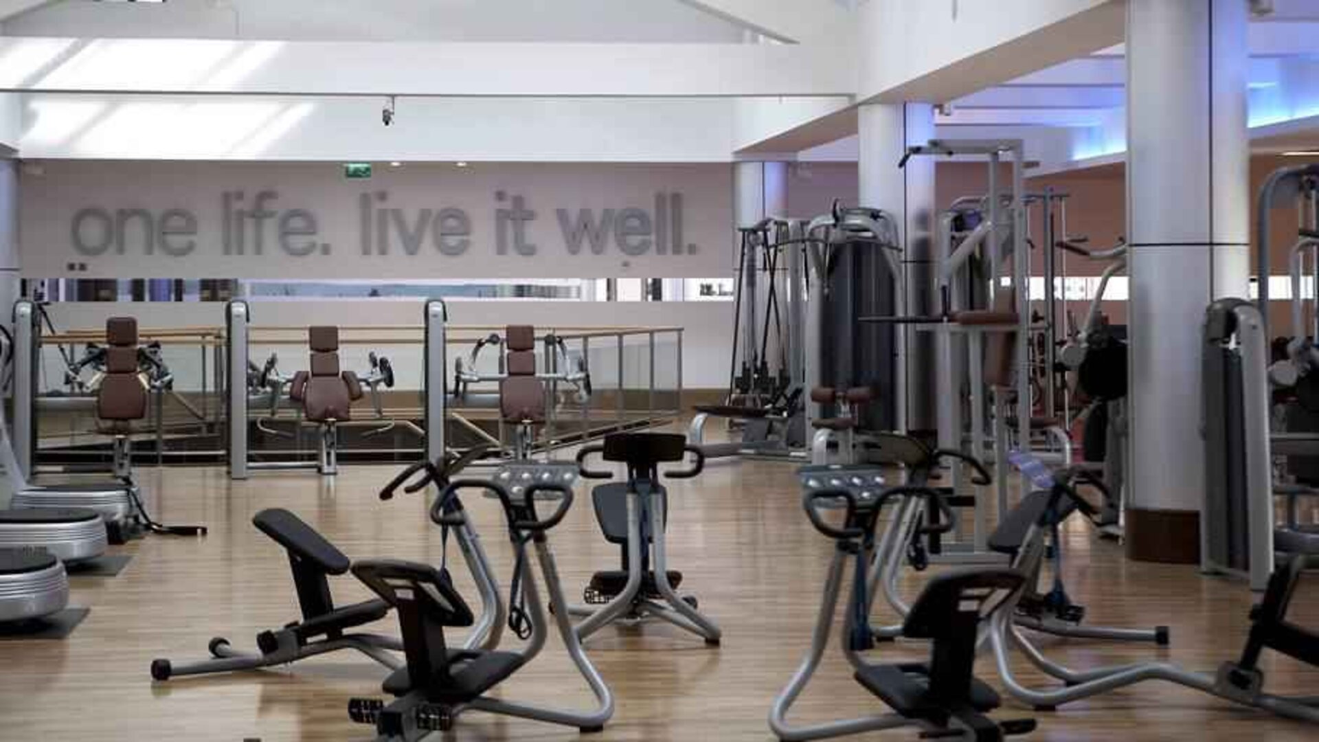 Fully equipped fitness center at the Hilton Warsaw City.