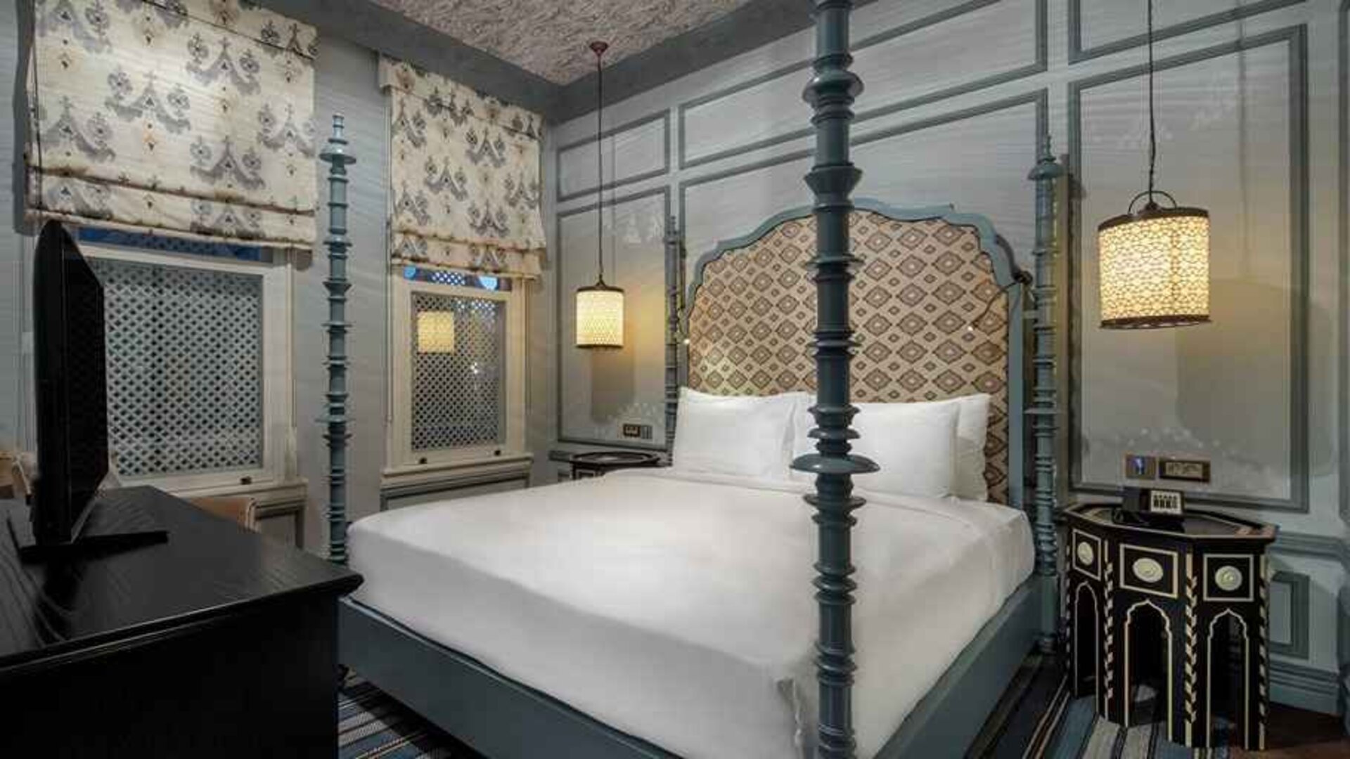 lovely delux king bedroom with TV at Hagia Sofia Mansions Istanbul, Curio Collection by Hilton.