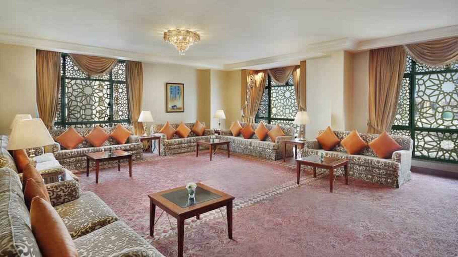 Seating area at the Madinah Hilton Hotel.