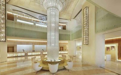 Beautiful lobby area at the Hilton Makkah Convention Hotel.