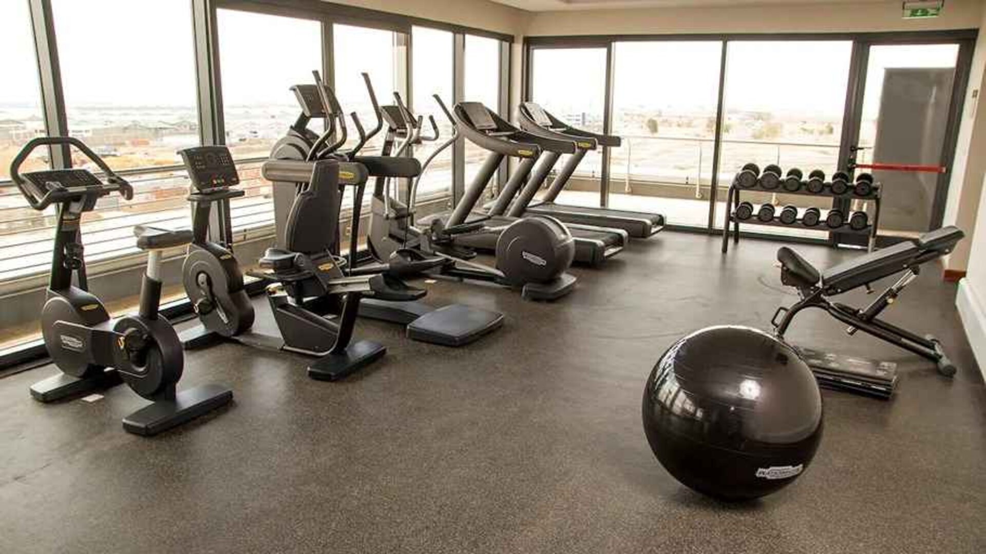 well equipped fitness center at Hilton Garden Inn Nairobi Airport.