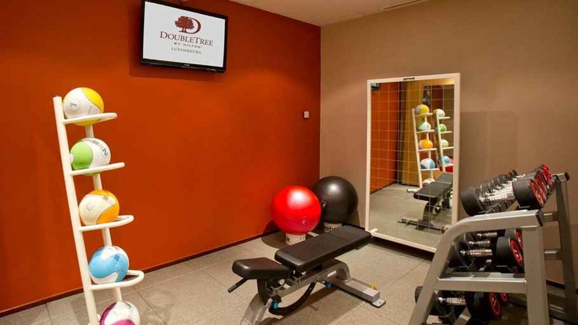 well equipped fitness center at DoubleTree by Hilton Luxembourg.