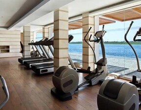 well equipped fitness center at Hilton Luxor Resort & Spa.