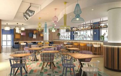 Seating area at the Hampton by Hilton Rome North Fiano Romano.