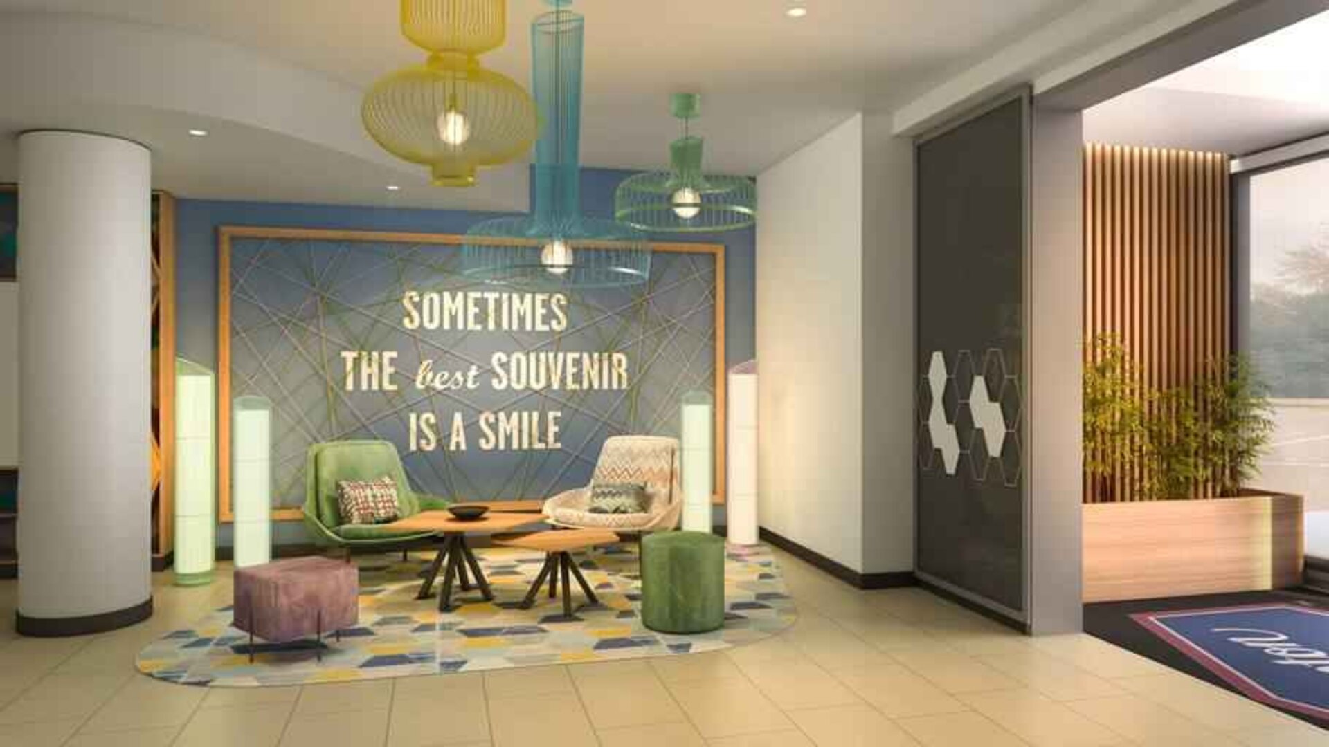 Lobby workspace at the Hampton by Hilton Rome North Fiano Romano.