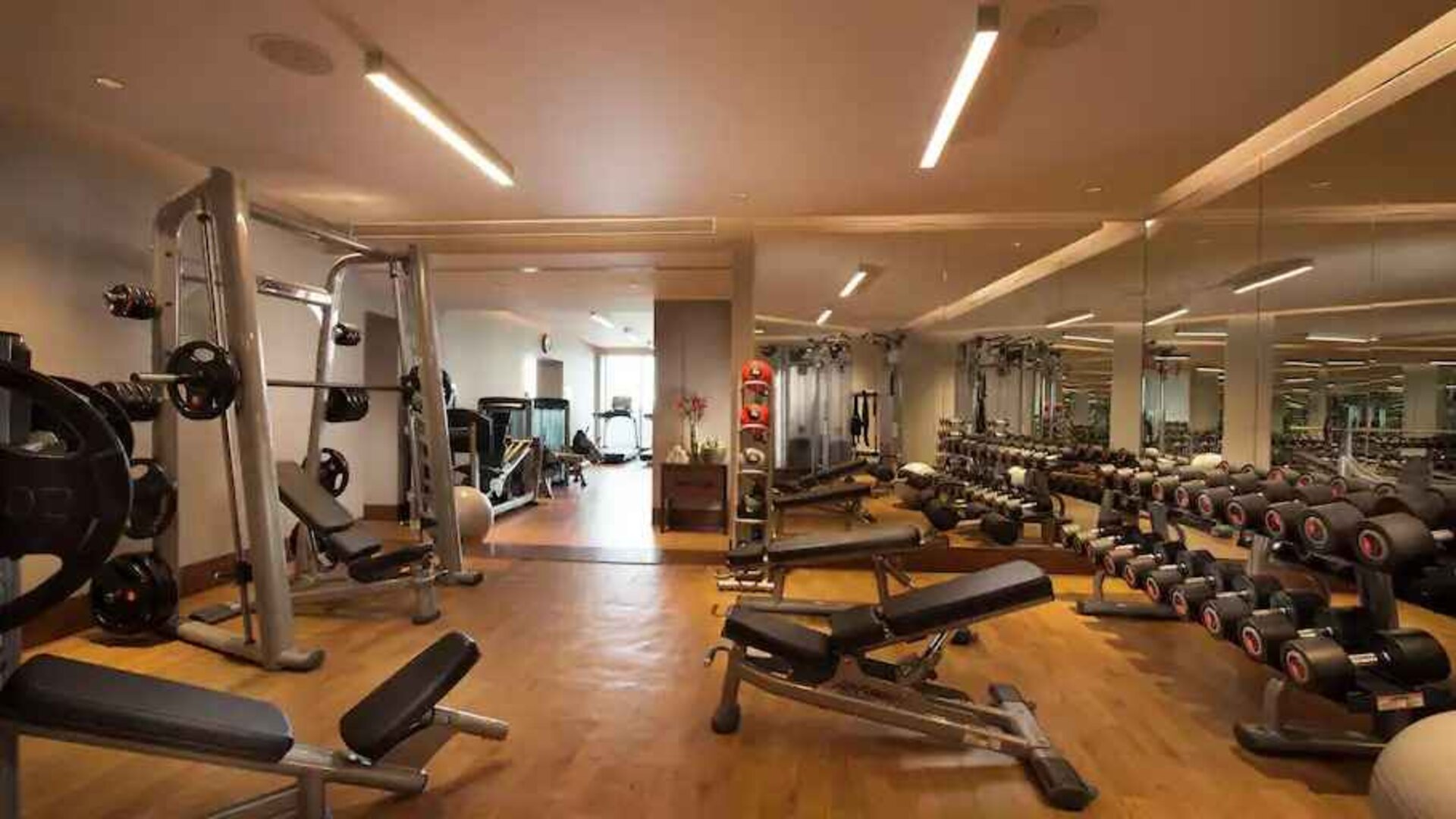Fitness center at the Conrad Bengaluru.