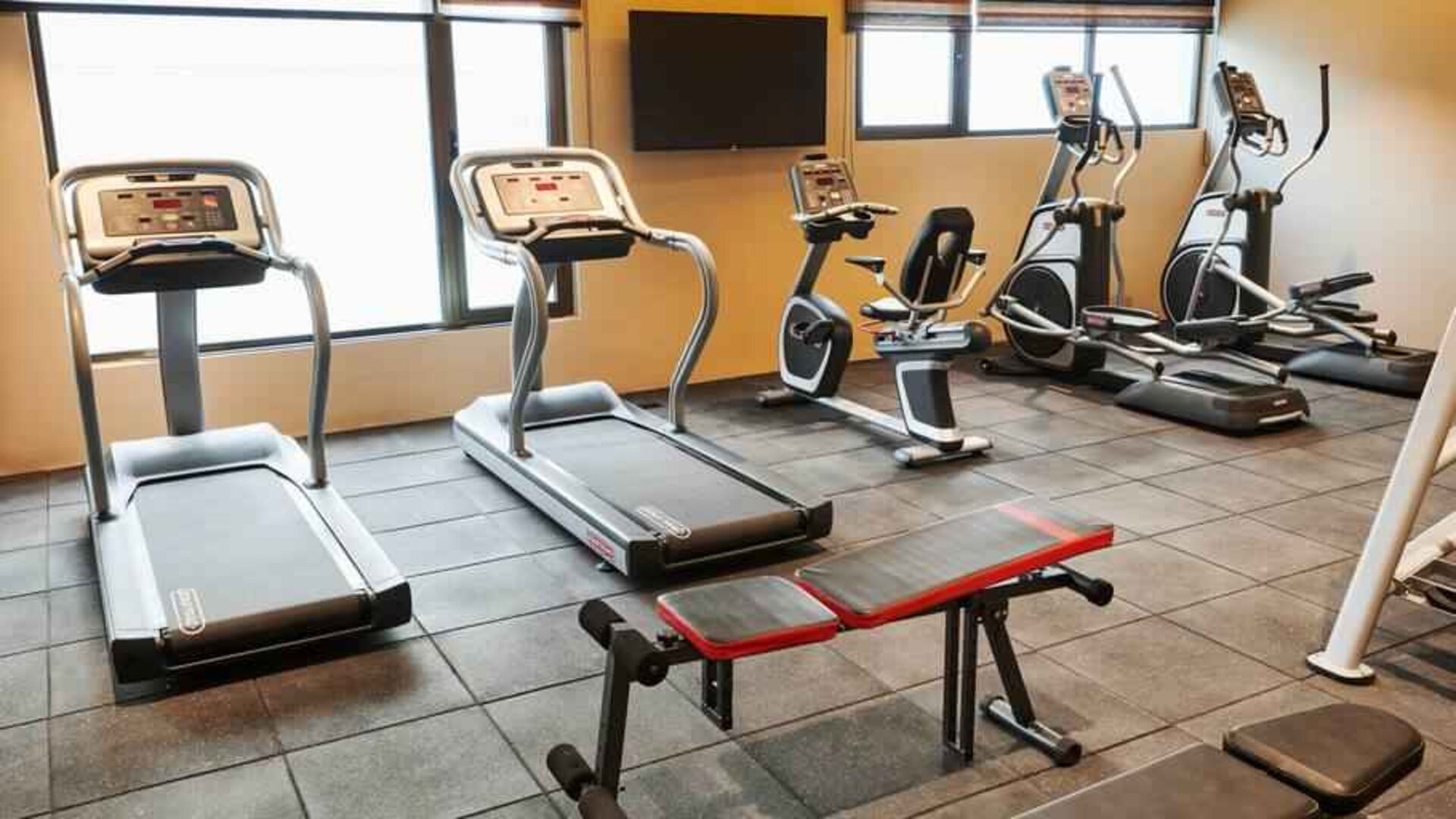 Fitness center at the Hilton Garden Inn Lucknow.