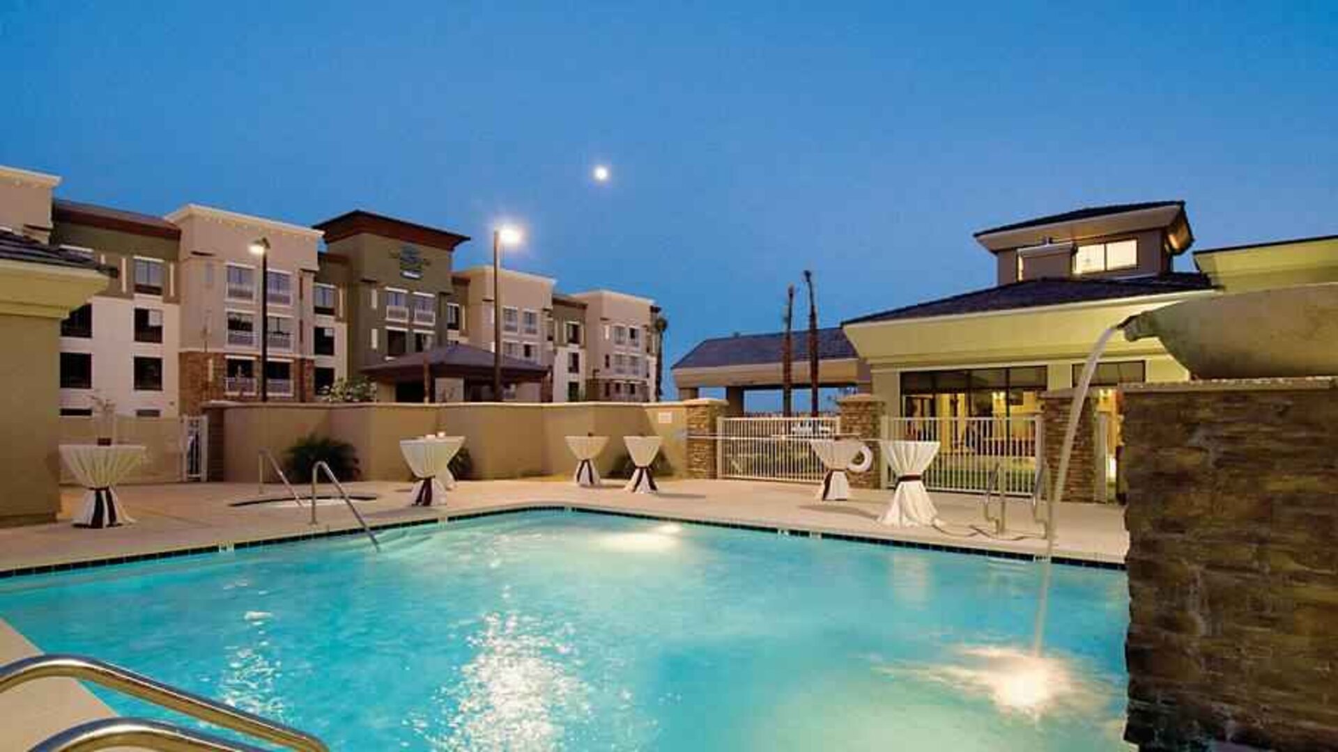 Outdoor pool area at the Hilton Garden Inn New Delhi/Saket.