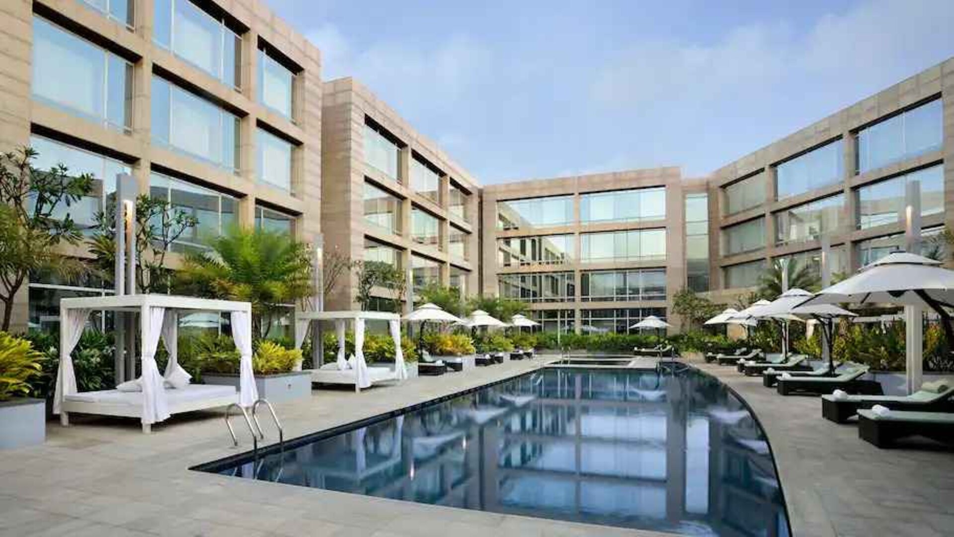 Outdoor pool at the Hilton Bangalore Embassy GolfLinks.