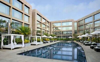Outdoor pool at the Hilton Bangalore Embassy GolfLinks.