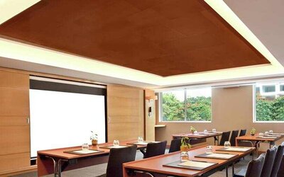 Meeting room at the DoubleTree Suites by Hilton Bangalore.