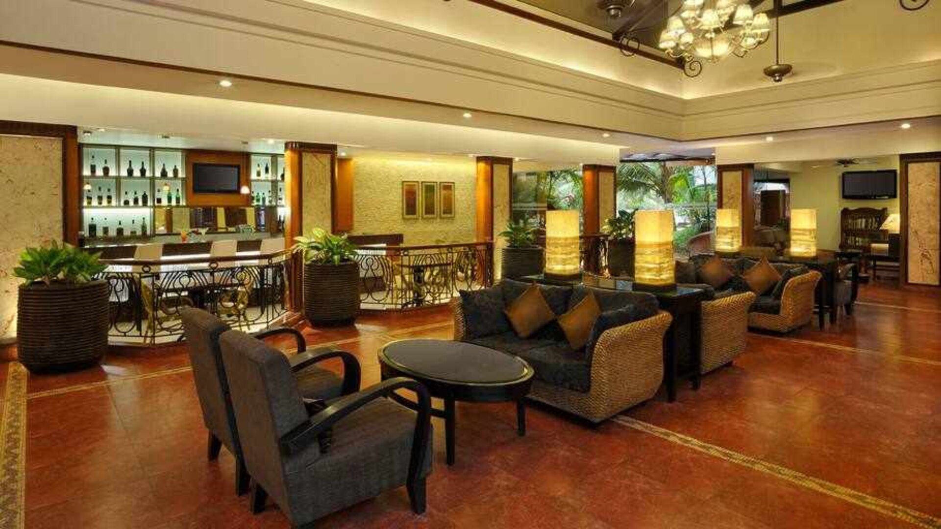 Seating area perfect as workspace at the DoubleTree by Hilton Goa - Arpora - Baga.