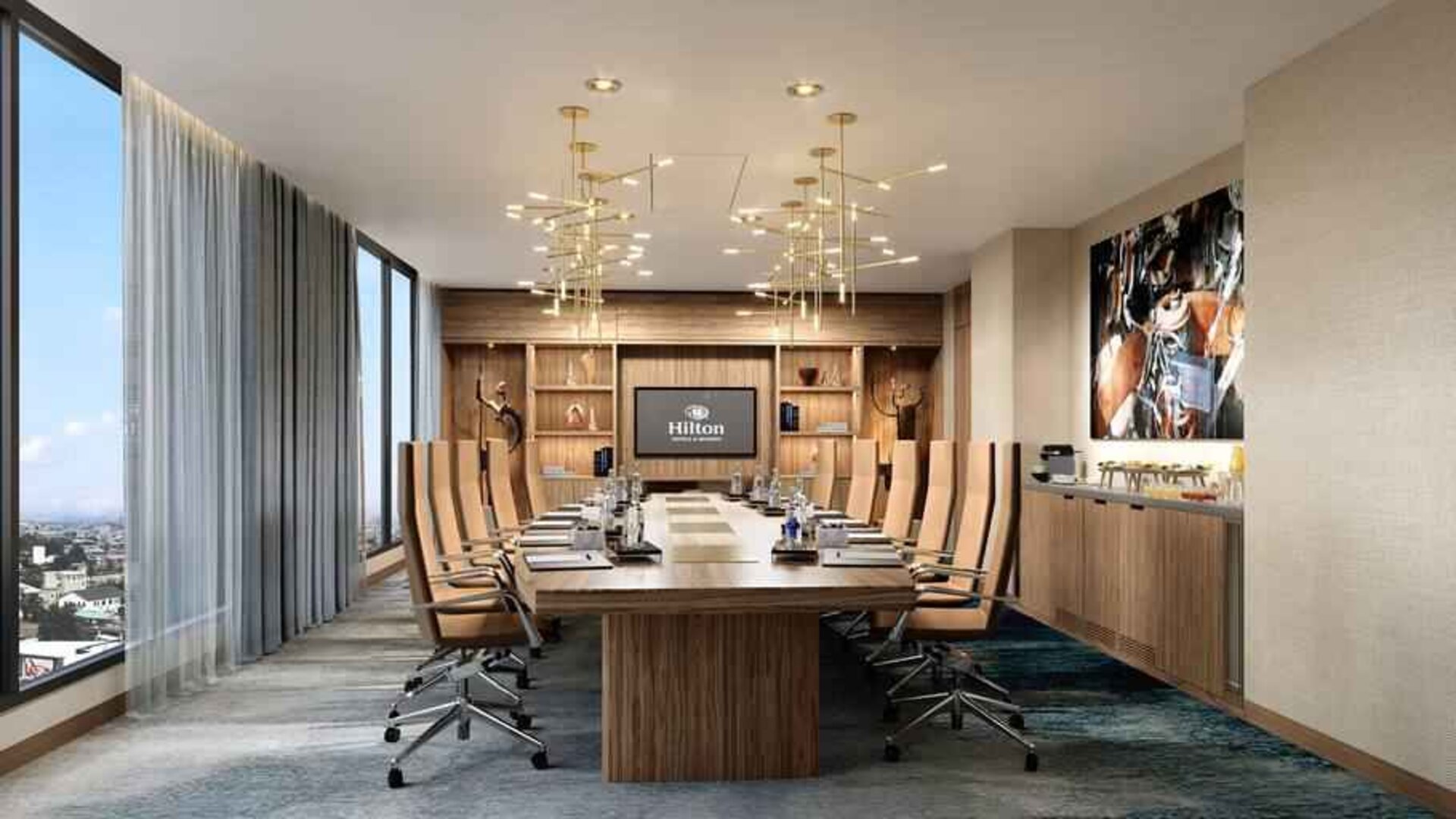 Meeting room at the Hilton Kinshasa.
