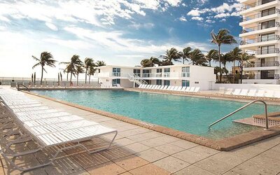 Pool area at New Point Miami.