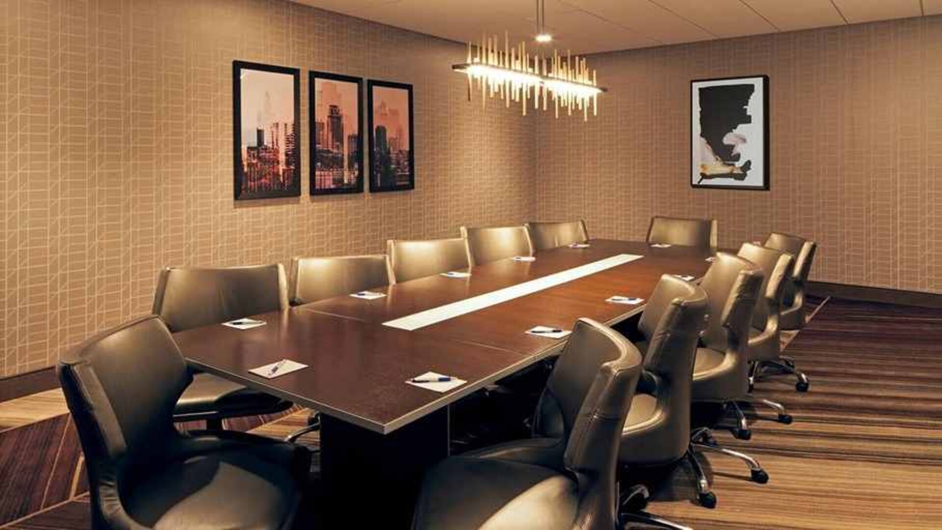 Meeting room at H Hotel Los Angeles, Curio Collection By Hilton.
