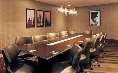 Meeting room at H Hotel Los Angeles, Curio Collection By Hilton.
