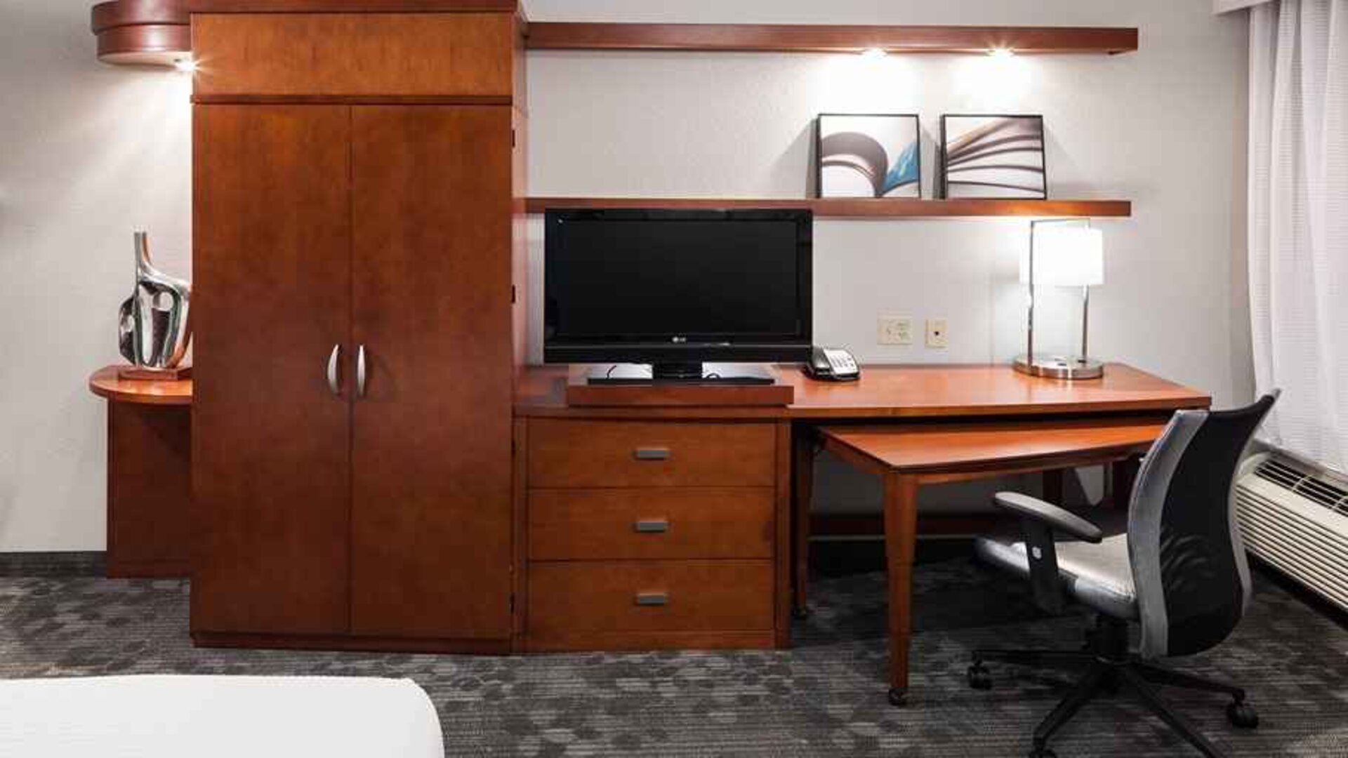 In-room workspace at Courtyard Miami Dolphin Mall.