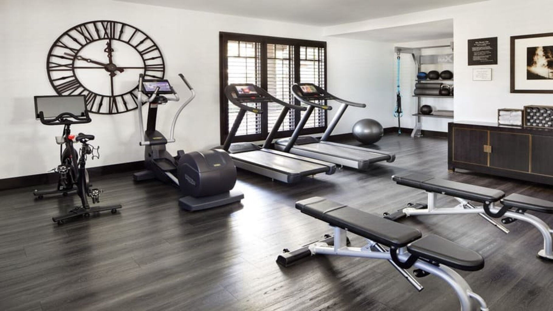 Well equipped fitness center at The Ambrose Hotel Santa Monica.