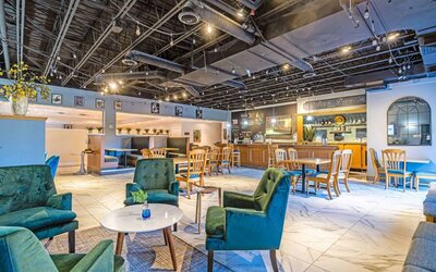 The Hidden Gem Restaurant offers on-site dining, and has small tables and hard floors.