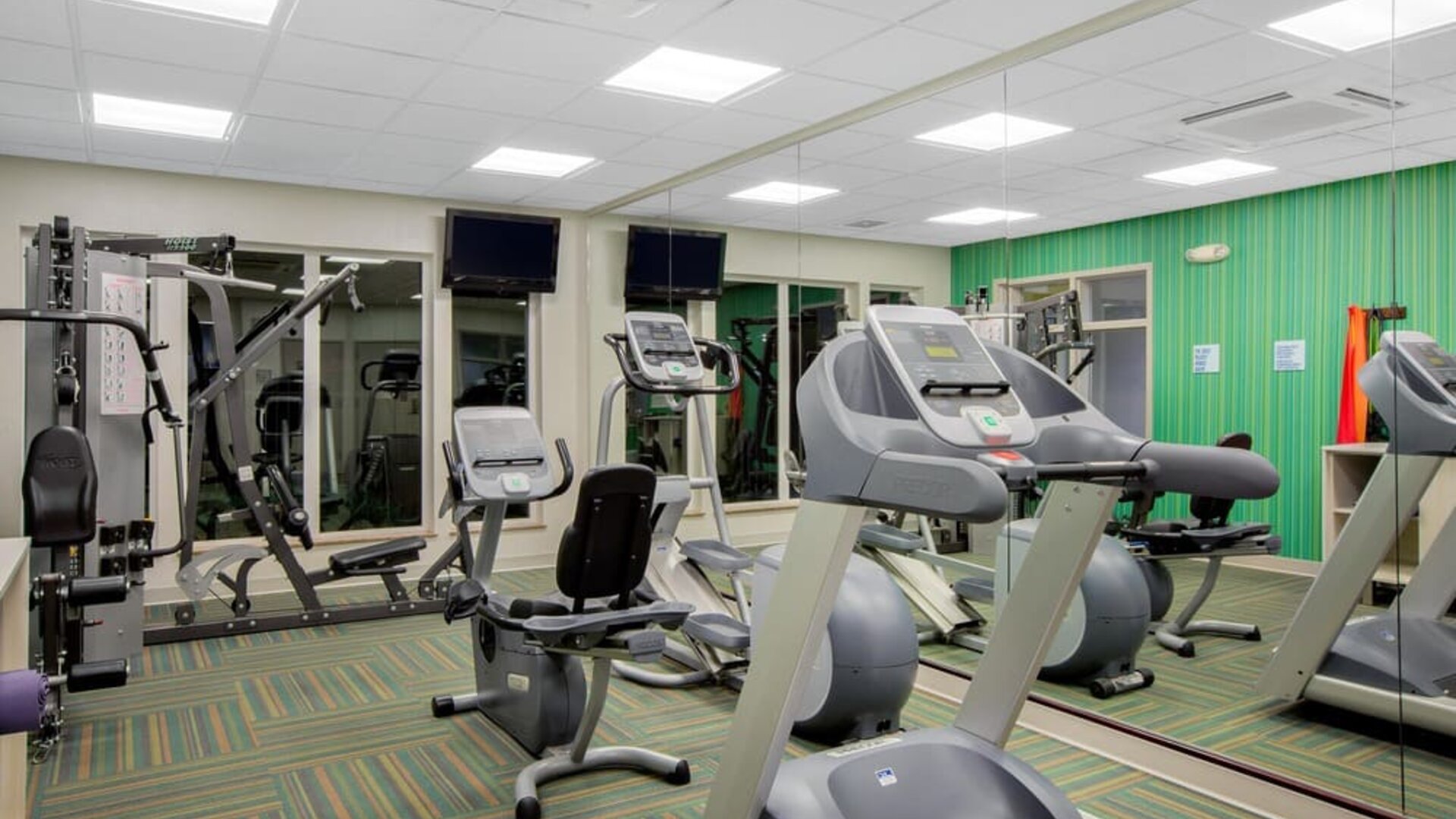 Well equipped fitness center at Holiday Inn Express & Suites Ontario.
