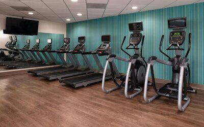 Well equipped fitness center at Holiday Inn Express Towson Baltimore N.