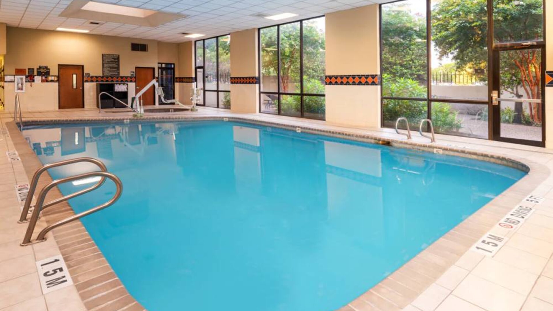 Refreshing indoor pool at Houston Marriott South At Hobby Airport.