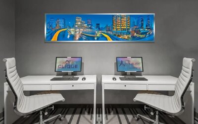 Dedicated business center with PC, internet, and printer at Hotel Clique Calgary Airport.