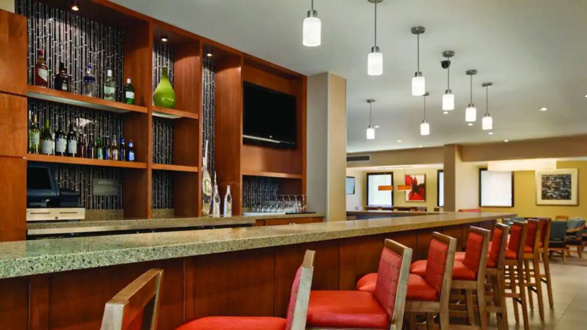 Hotel bar at Hyatt Place San Jose Downtown.