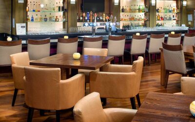 Hotel bar at DoubleTree By Hilton Seattle Airport.