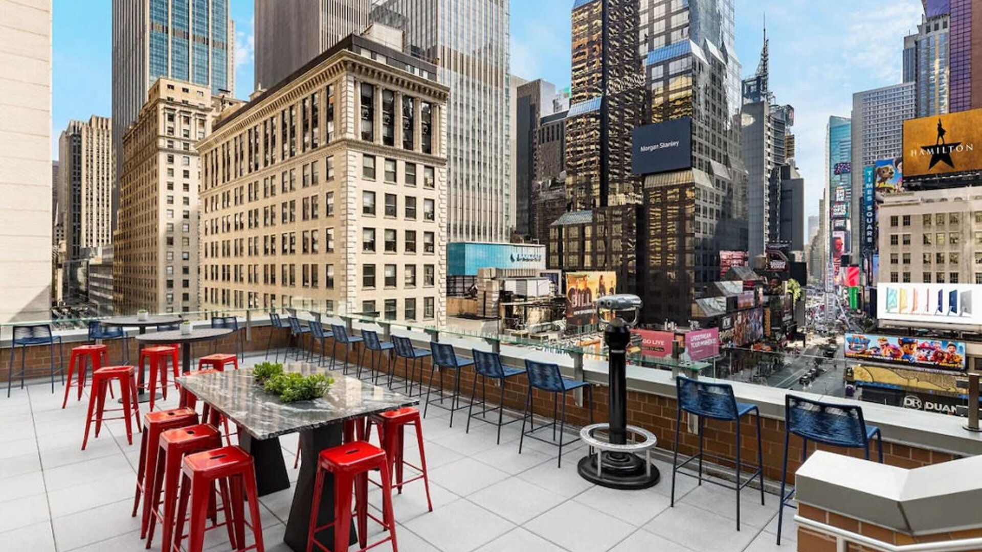 Rooftop bar at M Social Hotel Times Square.