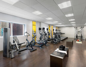 Equipped fitness center at M Social Hotel Times Square.