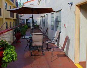 Outdoor seating available at Western Inn.