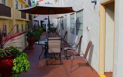 Outdoor seating available at Western Inn.