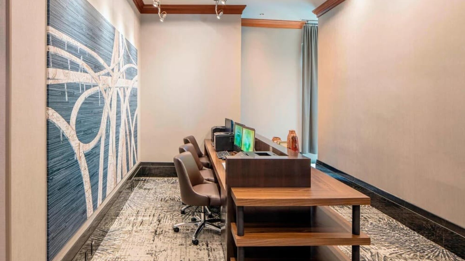 Business center with PC and internet at Courtyard By Marriott Boston Brookline.