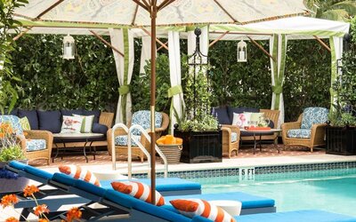 Pool chairs available at Circa 39 Hotel.