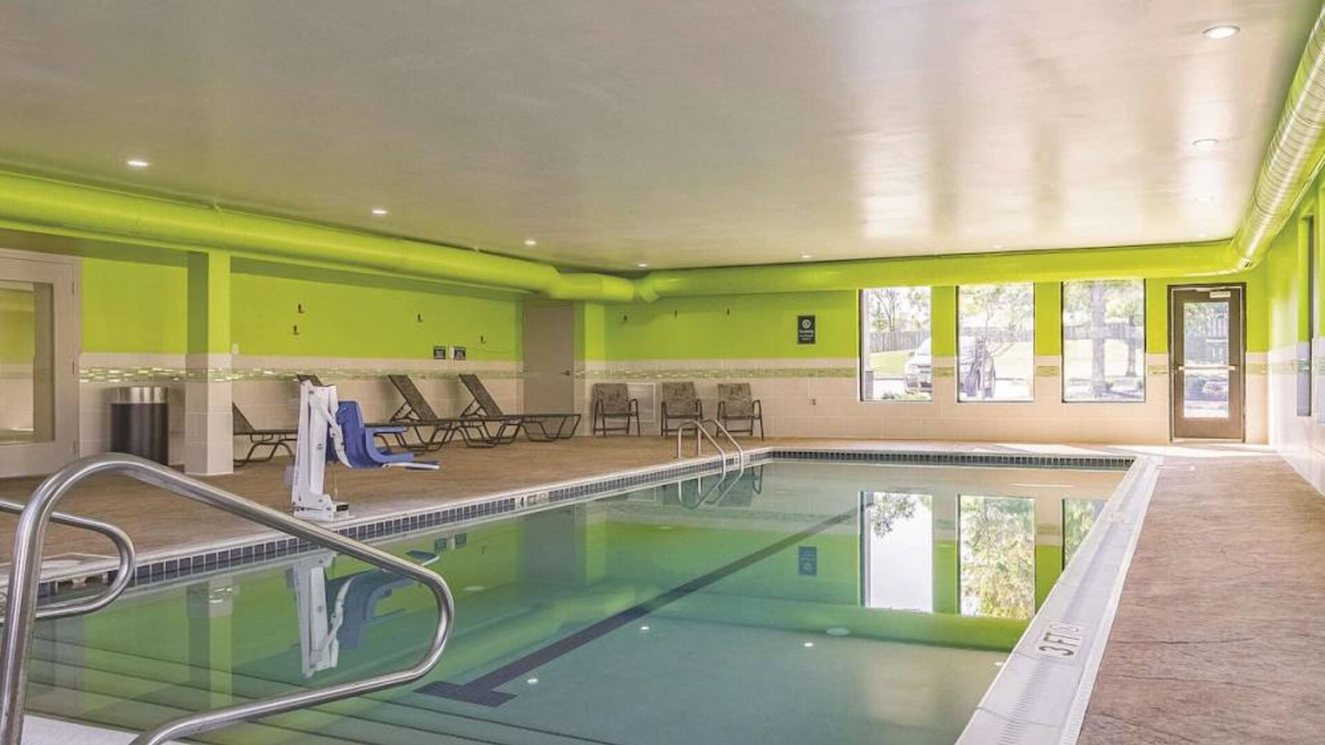 Refreshing indoor pool at La Quinta Inn & Suites Cleveland Airport West.