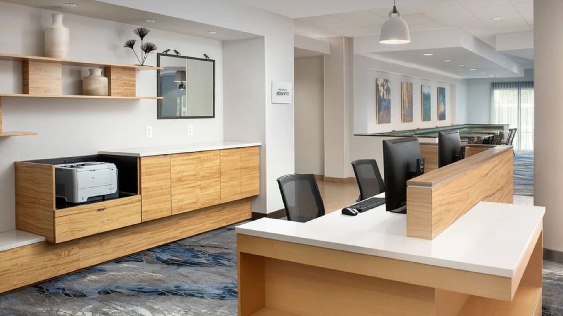 Dedicated business center with PC, printer, and internet at Fairfield Inn & Suites by Marriott Baltimore BWI Airport.