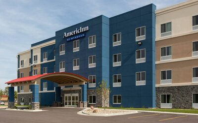 Hotel exterior at AmericInn By Wyndham Sioux Falls North.