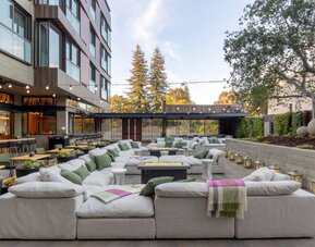 Patio perfect for coworking at Park James Hotel.