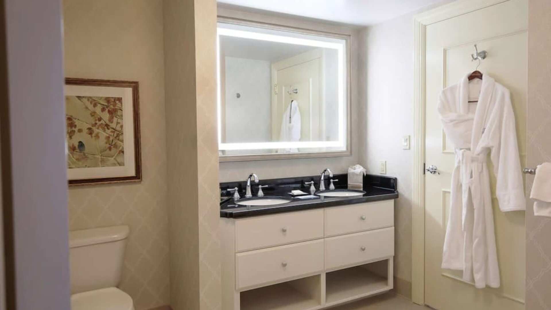 Spacious guest bathroom at Hilton Baton Rouge Capitol Center.